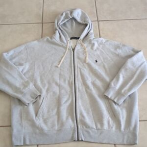 Polo Ralph Lauren Mens Gray Zippered Hooded Jacket Hoodie Big & Tall 4 XB